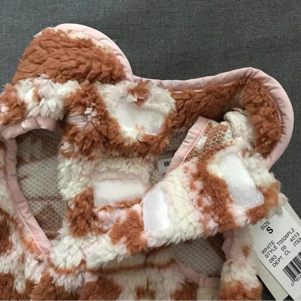 Cozy Brown and Cream Dog Sherpa Sweater - Picture 8 of 8